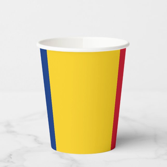 Vasos De Papel Bandera de Rumania (Izquierda)