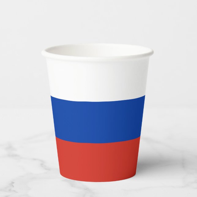 Vasos De Papel Bandera de Rusia (Anverso)