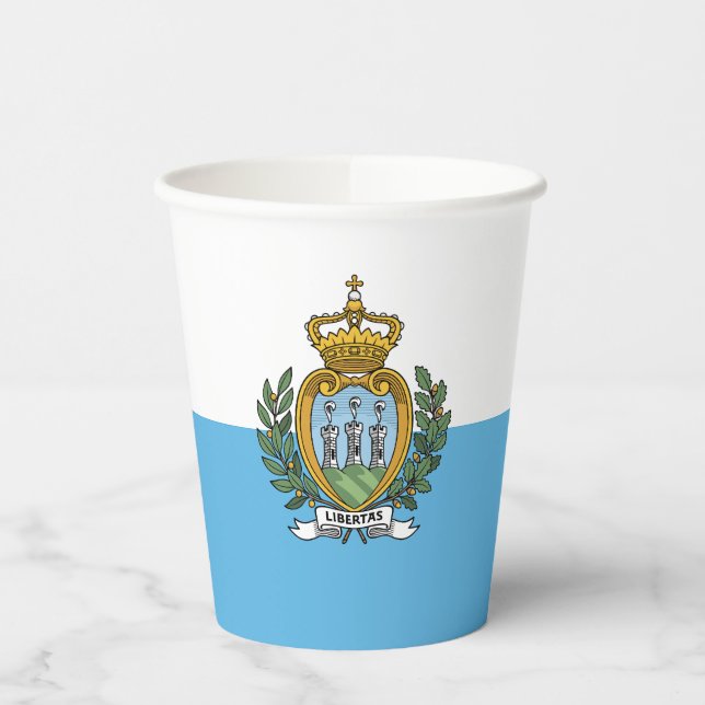 Vasos De Papel Bandera de San Marino (Izquierda)