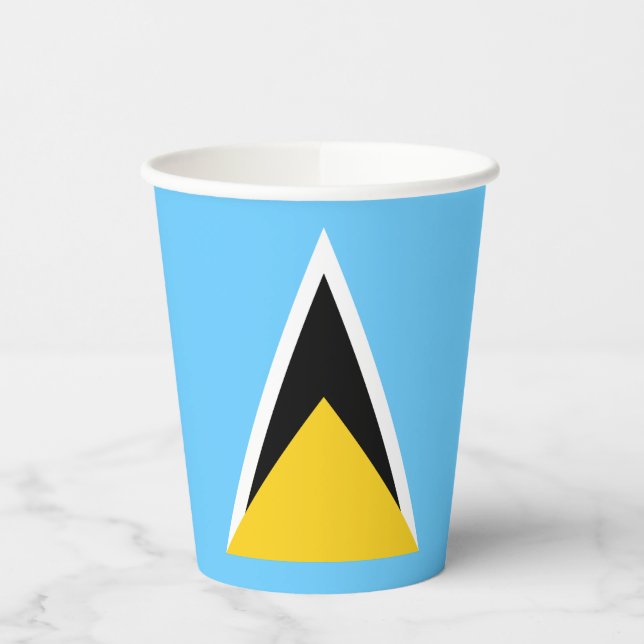 Vasos De Papel Bandera de Santa Lucía (Izquierda)