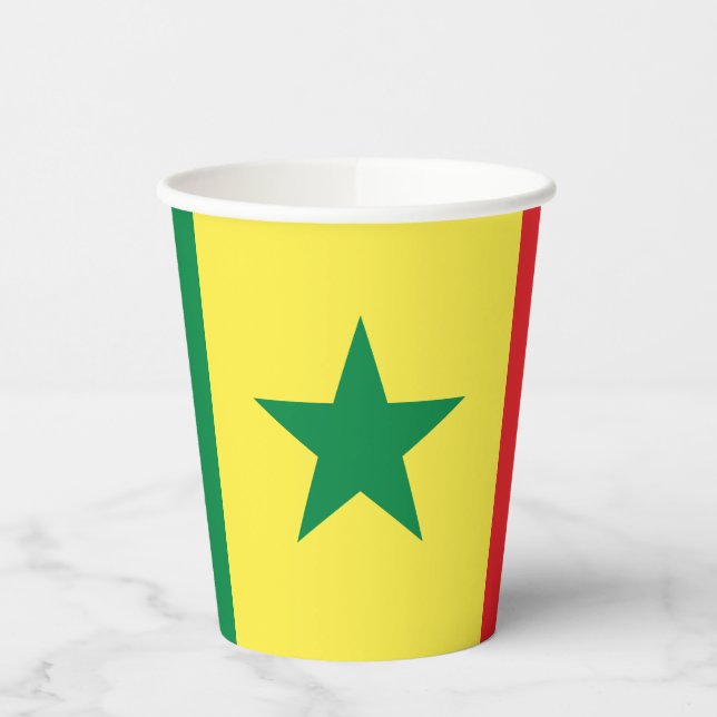 Vasos De Papel Bandera de Senegal (Izquierda)