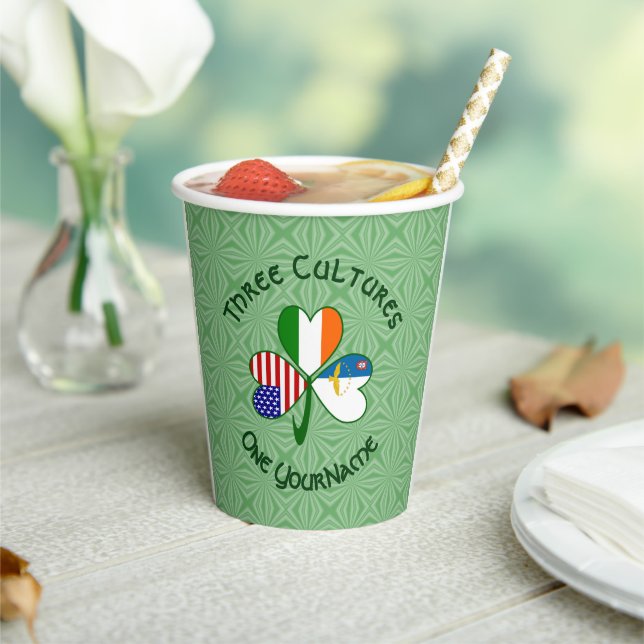 Vasos De Papel Bandera de Shamrock americano de Irlanda de Azorán (in situ)