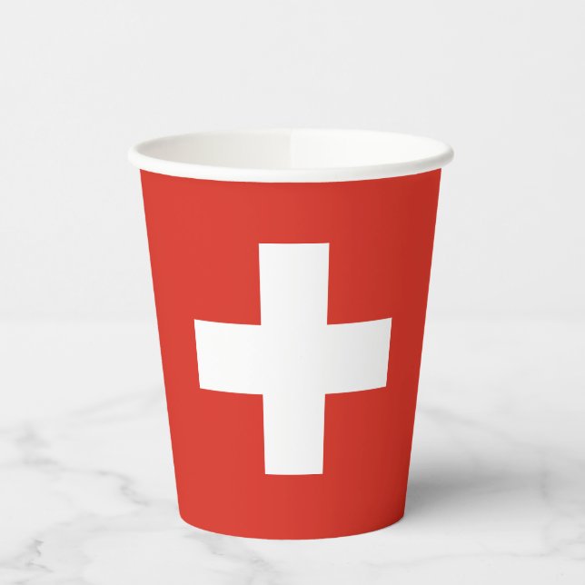 Vasos De Papel Bandera de Suiza (Izquierda)