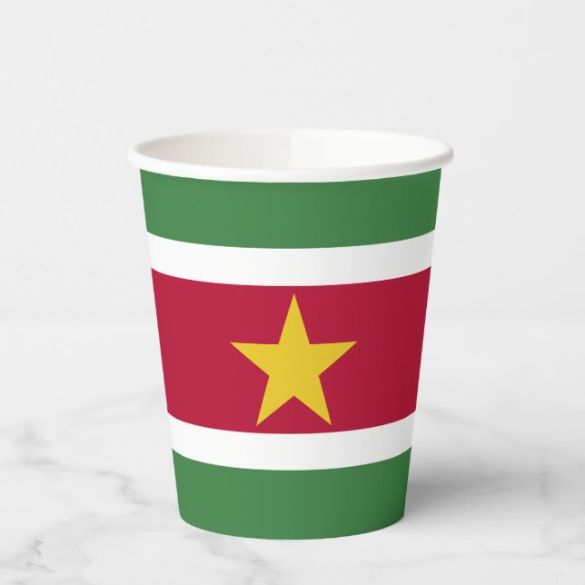 Vasos De Papel Bandera de Surinam (Izquierda)