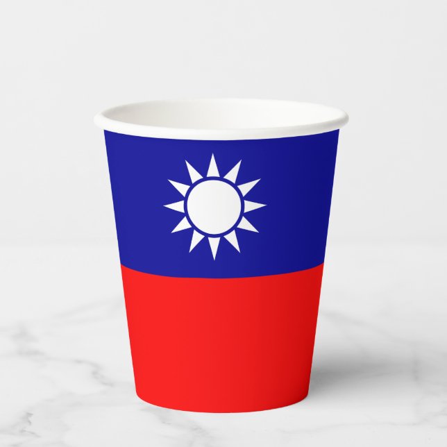 Vasos De Papel Bandera de Taiwán (Anverso)