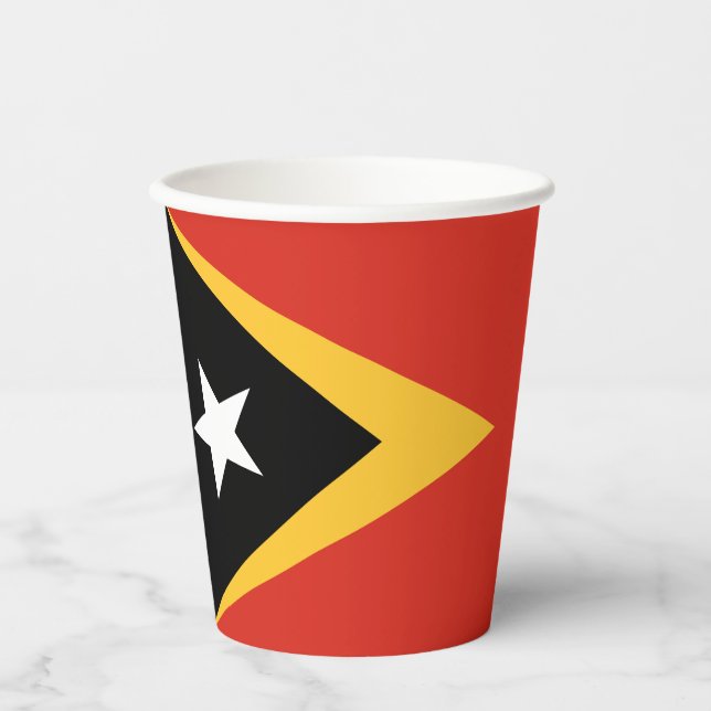 Vasos De Papel Bandera de Timor Oriental (Anverso)