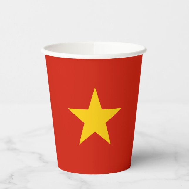 Vasos De Papel Bandera de Vietnam (Izquierda)
