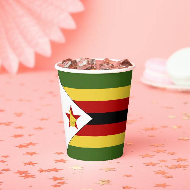 Vasos De Papel Bandera de Zimbabue (in situ)