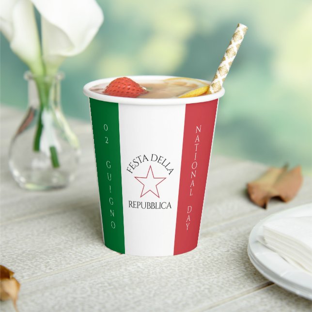 Vasos De Papel Bandera del Día Nacional de la Festa della Repubbl (in situ)