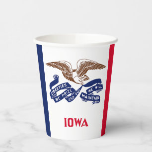 Vasos De Papel Bandera del estado de Iowa