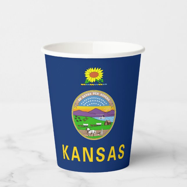Vasos De Papel Bandera del estado de Kansas (Izquierda)