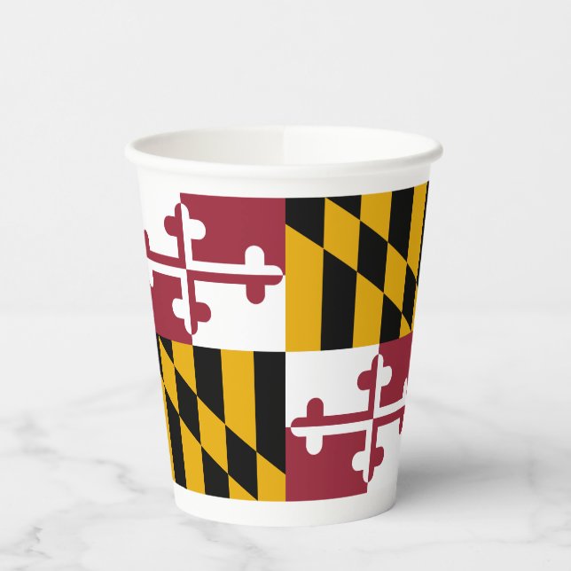 Vasos De Papel Bandera del Estado de Maryland (Izquierda)