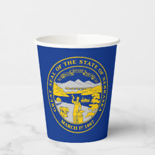 Vasos De Papel Bandera del estado de Nebraska