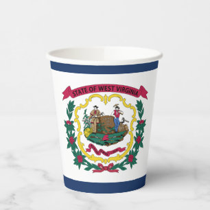 Vasos De Papel Bandera del estado de Virginia Occidental