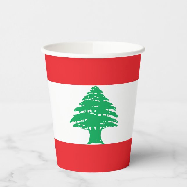 Vasos De Papel Bandera del Líbano (Izquierda)