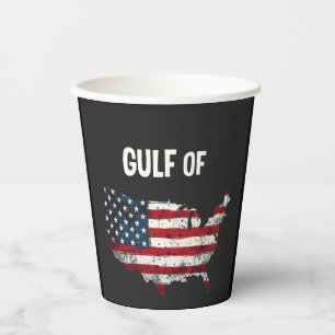 Vasos De Papel Bandera del mapa del Golfo de América divertida de