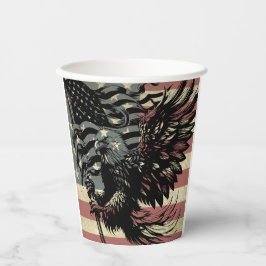 Vasos De Papel Bandera estadounidense Bald Eagle Patriotic