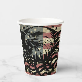 Vasos De Papel Bandera estadounidense Bald Eagle Patriotic