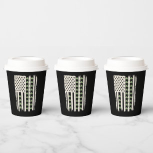 Vasos De Papel Bandera estadounidense con tréboles para St Patric