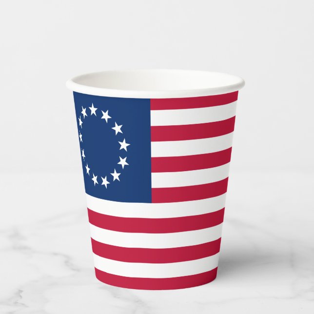 Vasos De Papel Bandera estadounidense de Betsy Ross (Anverso)