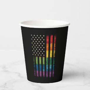 Vasos De Papel Bandera estadounidense de EE. UU. Arcoíris Orgullo