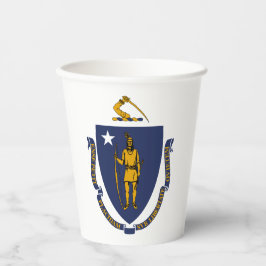 Vasos De Papel Bandera estatal de Massachusetts