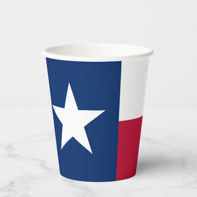Vasos De Papel Bandera Estatal de Texas (Anverso)