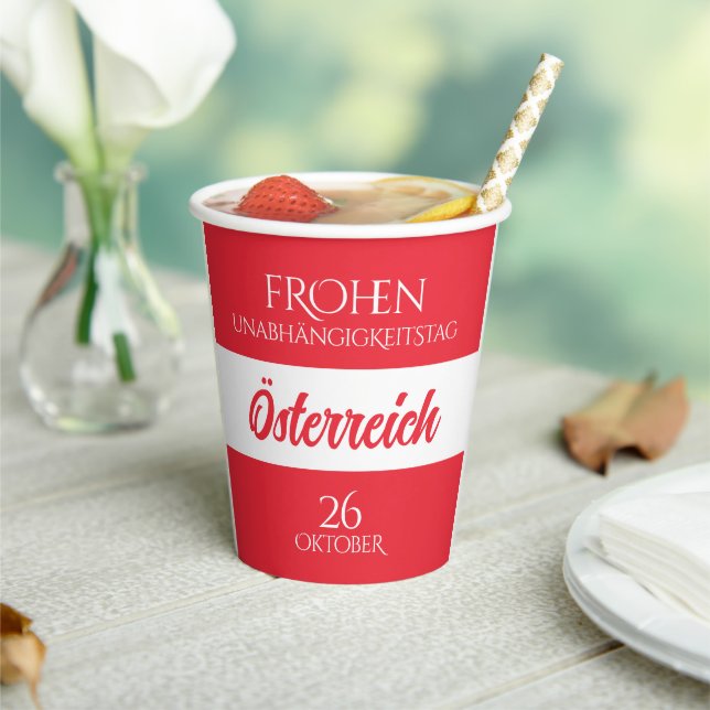 Vasos De Papel Bandera nacional austriaca Día de la Independencia (in situ)
