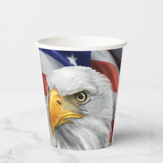 Vasos De Papel Bandera Patriótica Americana Cubos de papel con ág