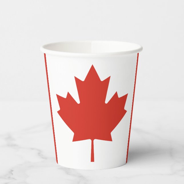Vasos De Papel Bandera Patriótica Canadiense (Izquierda)