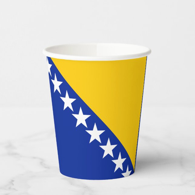Vasos De Papel Bandera patriótica de Bosnia y Herzegovina (Izquierda)
