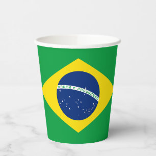 Vasos De Papel Bandera Patriótica de Brasil