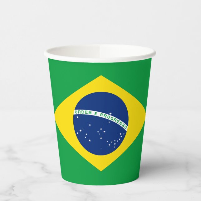 Vasos De Papel Bandera Patriótica de Brasil (Izquierda)