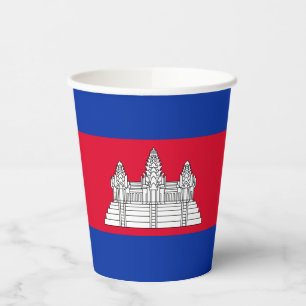 Vasos De Papel Bandera patriótica de Camboya