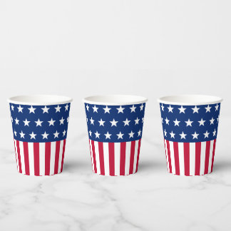 Vasos De Papel Bandera Patriótica de EE. UU. Estrellas y Franjas