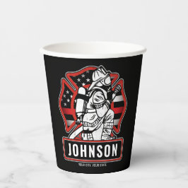 Vasos De Papel Bandera Patriótica del Departamento de Bomberos Pe