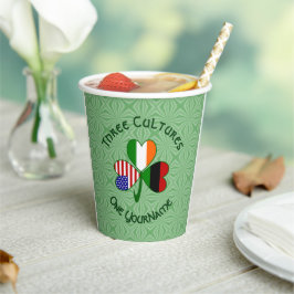 Vasos De Papel Bandera Shamrock irlandesa afroamericana personali