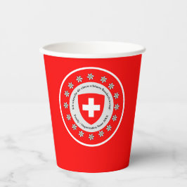 Vasos De Papel Bandera suiza de Suiza Edelweiss, rojo