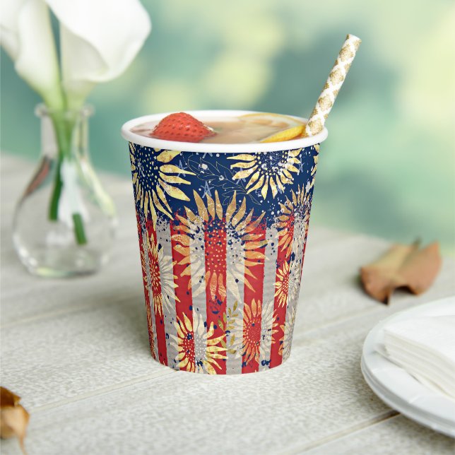 Vasos De Papel Bandera y girasoles (in situ)