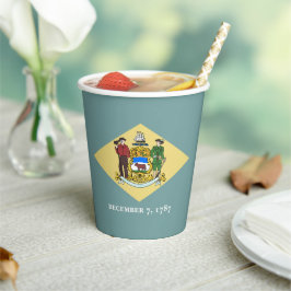 Vasos De Papel Bandera y sello de Delawarean, Delaware