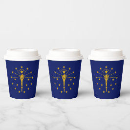 Vasos De Papel Bandera y Sello de Hoosier, Bandera de Indiana