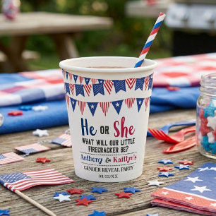 Vasos De Papel Banderas De Bunting 4 De Julio Fiesta De Revelació