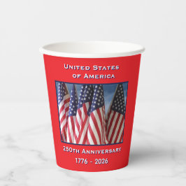 Vasos De Papel Banderas Patrióticas de Estados Unidos en 250° ani
