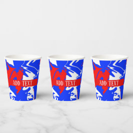 Vasos De Papel Baños de rojo, blanco y azul
