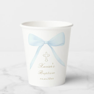 Vasos De Papel Baptismo arco azul