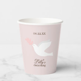 Vasos De Papel Baptismo del Chica White Dove