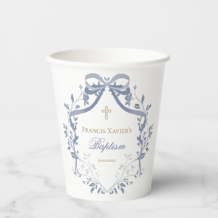 Vasos De Papel Baptismo elegante arco azul