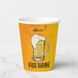 Vasos De Papel Bar Business vintage beer logo shop