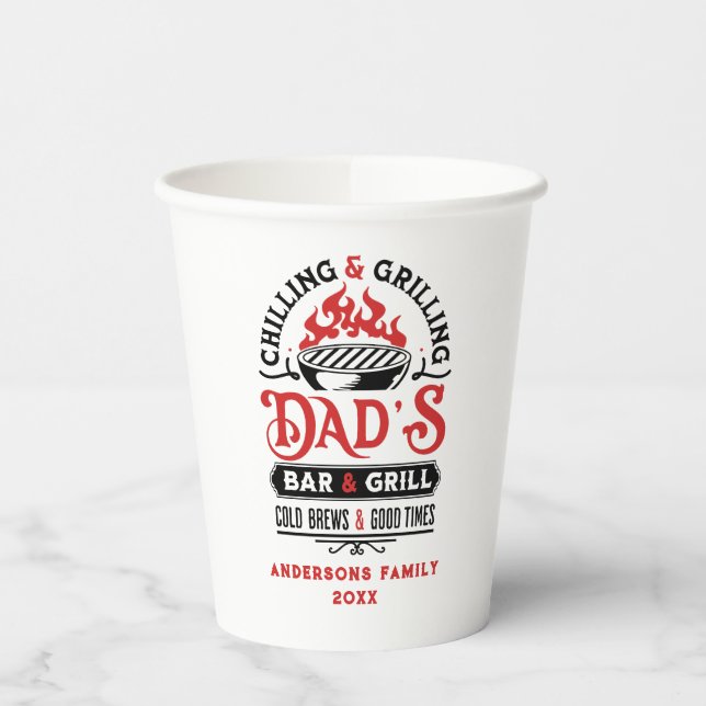Vasos De Papel Bar y parrilladas de papá (Izquierda)