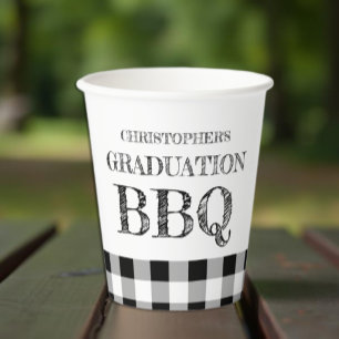 Vasos De Papel Barbacoa de graduación a cuadros